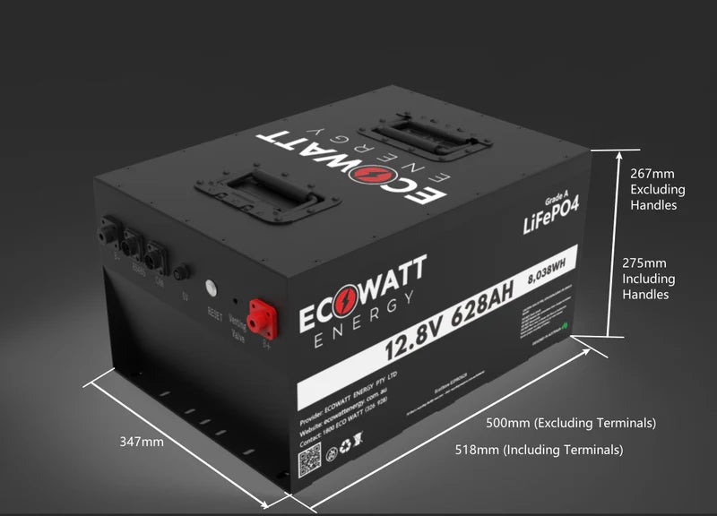 Ecowatt EcoStore PRO 628Ah 12V LiFePO4 Battery - Bluetooth