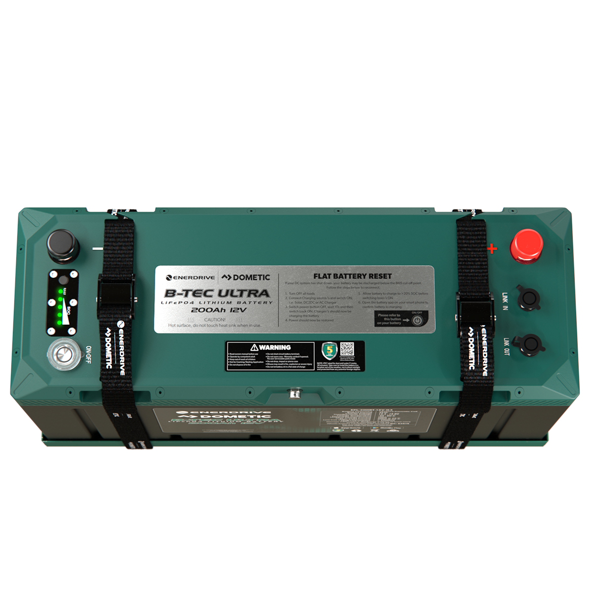 Enerdrive B-TEC ULTRA 12V 200Ah Lithium Battery IP67 Waterproof