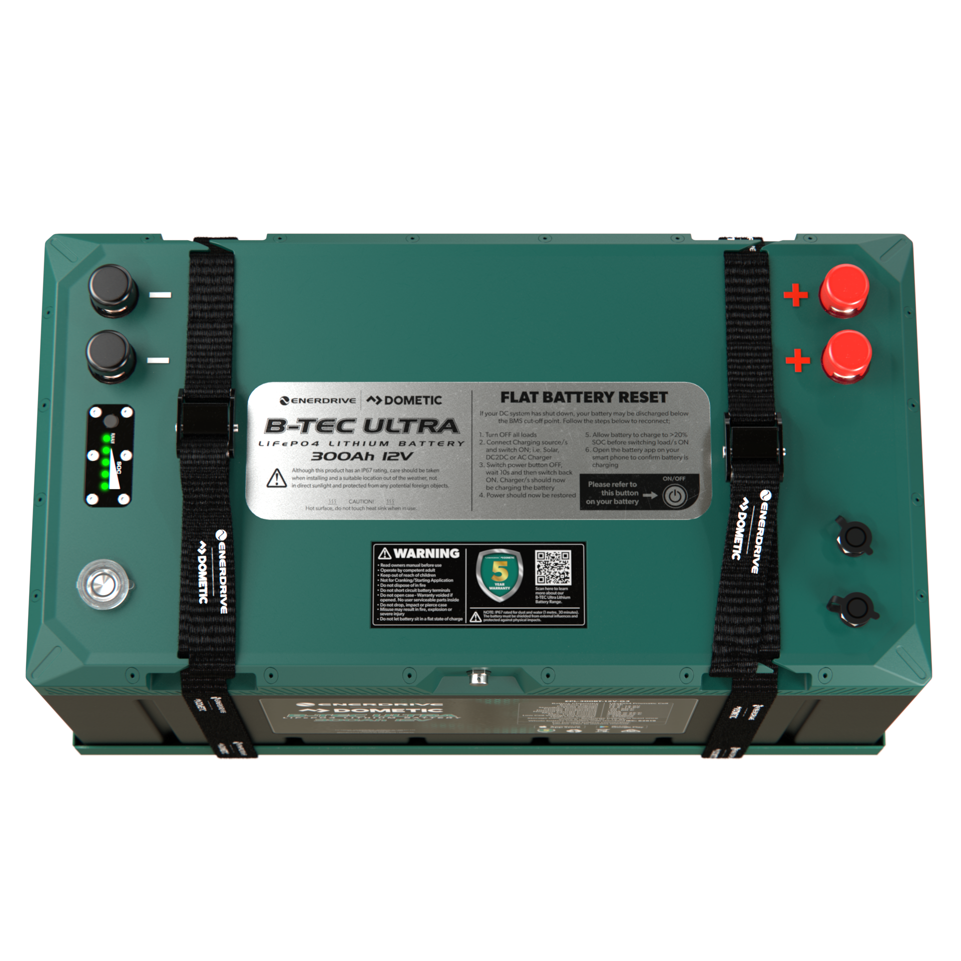 Enerdrive B-TEC ULTRA 12V 300Ah Lithium Battery IP67 Waterproof