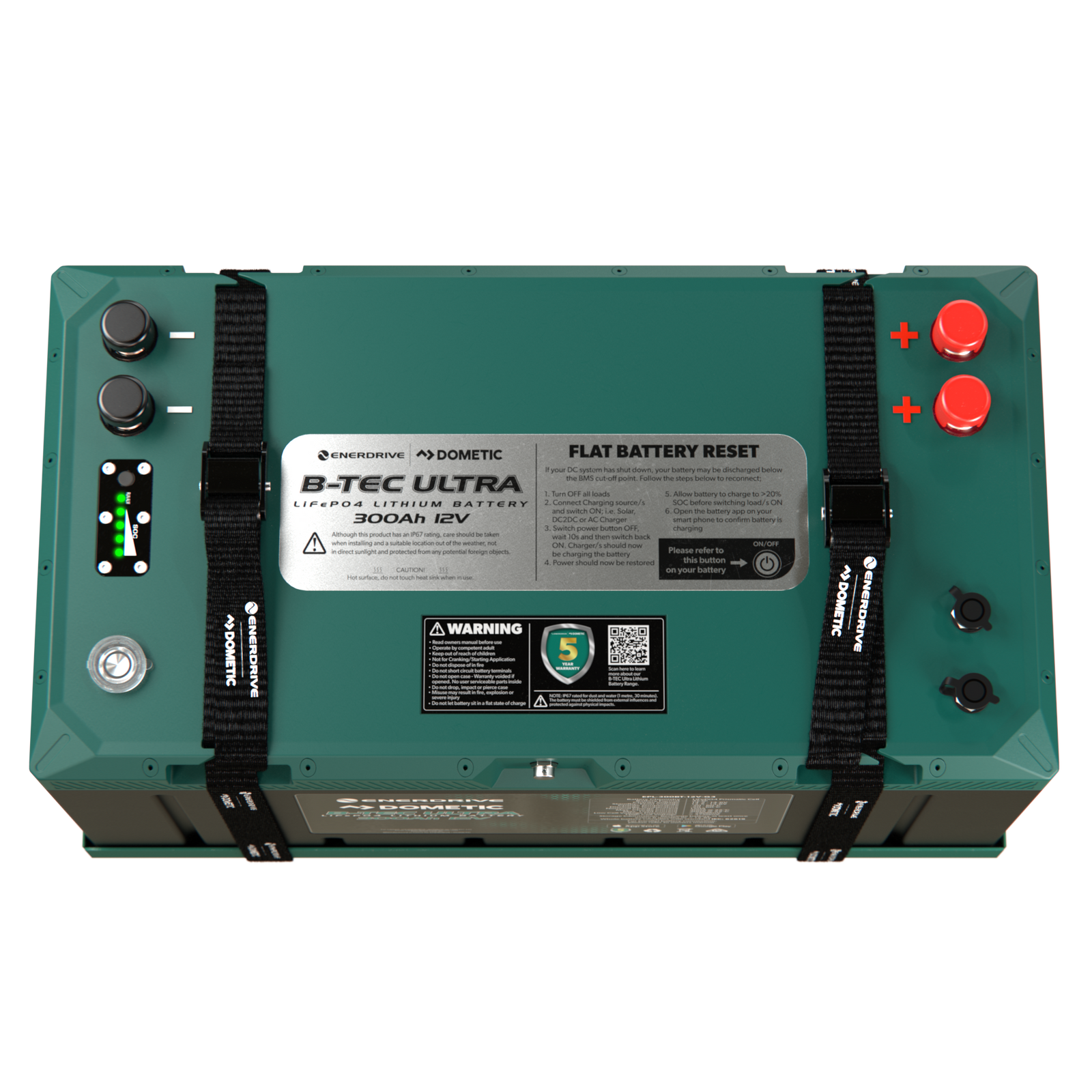 Enerdrive B-TEC ULTRA 12V 300Ah Lithium Battery IP67 Waterproof