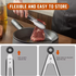 Stainless steel kitchen tongs set (2 pieces), silicone anti-slip handle, lockable barbecue food tongs, 22.86cm & 30.48cm, barbecue cooking tools
