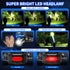 Bright LED Headlamp with Digital Display & Motion Sensor – Rechargeable 3500 Lumens Flashlight for Camping, Hiking, Fishing, and Night Running (Black)