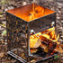 Portable Folding Camping Stove with Grill – Stainless Steel Wood-Burning Fire Pit for Hiking, Backpacking, BBQ & Outdoor Cooking (Silver)