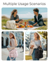 Double-Layer Insulated Lunch Bag with Quilted Design – 11.8L Cooler Tote for Work, Picnics & Travel (Pink) | Other Colors Available In-Store