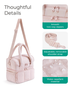 Double-Layer Insulated Lunch Bag with Quilted Design – 11.8L Cooler Tote for Work, Picnics & Travel (Beige) | Other Colors Available In-Store