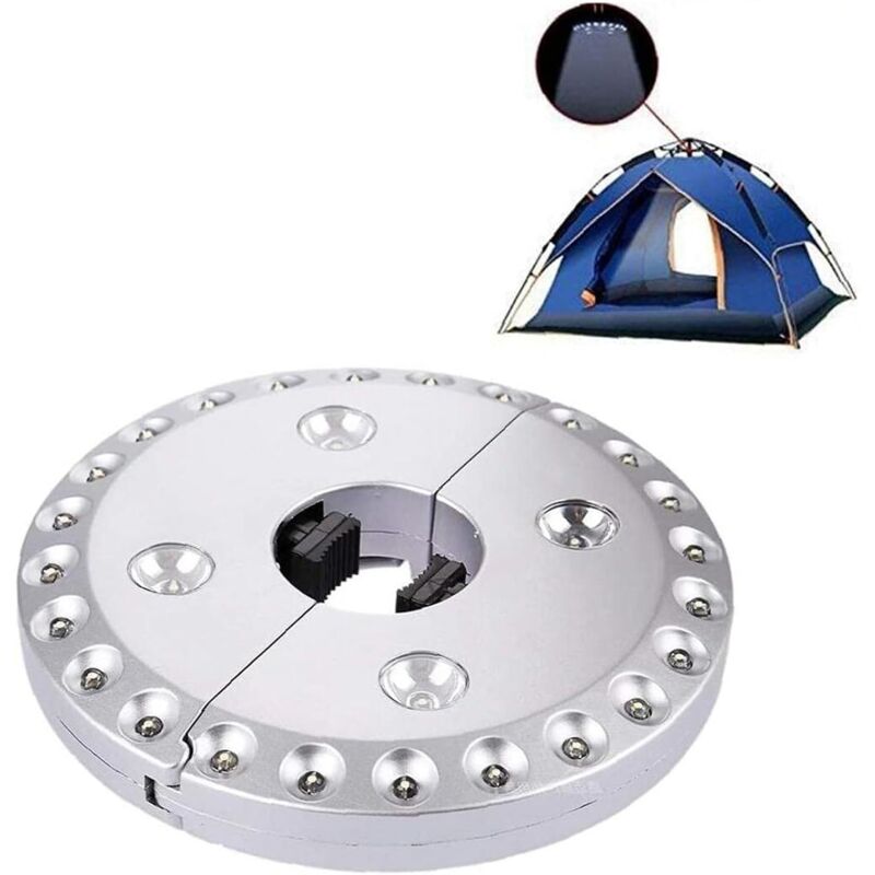 Camping Lights, LED Cordless Patio Umbrella Lights 3 Levels Dimmer Cordless Slide Light With 28 Super Bright LEDs For