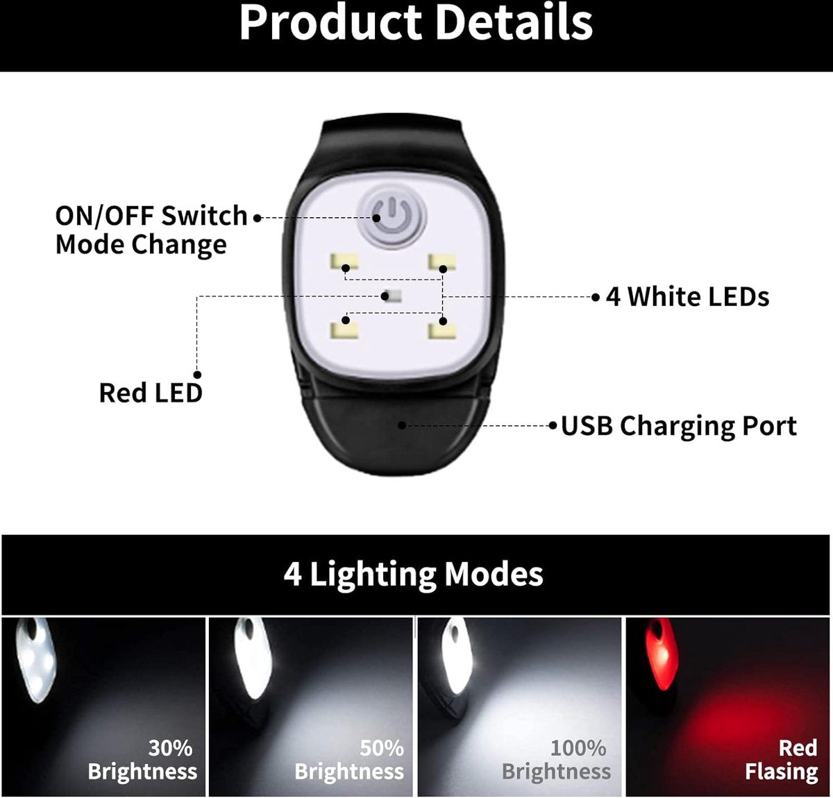 Running light - Chest lamp - Running chest lamp - Chest walker - USB rechargeable