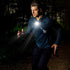Clip-on outdoor running light, LED flashlight, USB rechargeable, reflective plastic safety light, accessory for running/training/racing.
