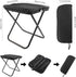 Portable folding camping stool with carrying bag, portable folding chair, folding camping stool, outdoor footrest for travel, walking, hiking, fishing, picnics and barbecues (black)