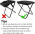 Portable folding camping stool with carrying bag, portable folding chair, folding camping stool, outdoor footrest for travel, walking, hiking, fishing, picnics and barbecues (black)
