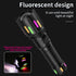 High power white laser LED flashlight, rechargeable zoom waterproof Type-C flashlight for outdoor use - batteries not included.