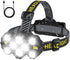 Headlamp - Rechargeable LED Headlamp - 10 LEDs - Extra powerful - 1000 lumens - 150-meter beam distance - Adjustable