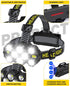 Headlamp - Rechargeable LED Headlamp - 10 LEDs - Extra powerful - 1000 lumens - 150-meter beam distance - Adjustable