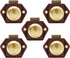 5-Piece Push Button Lock - Push Button for Motorhome - Door Lock - Locking Button for Shutter Door - For Camping, RV, Motorcycle, Caravan - Brown