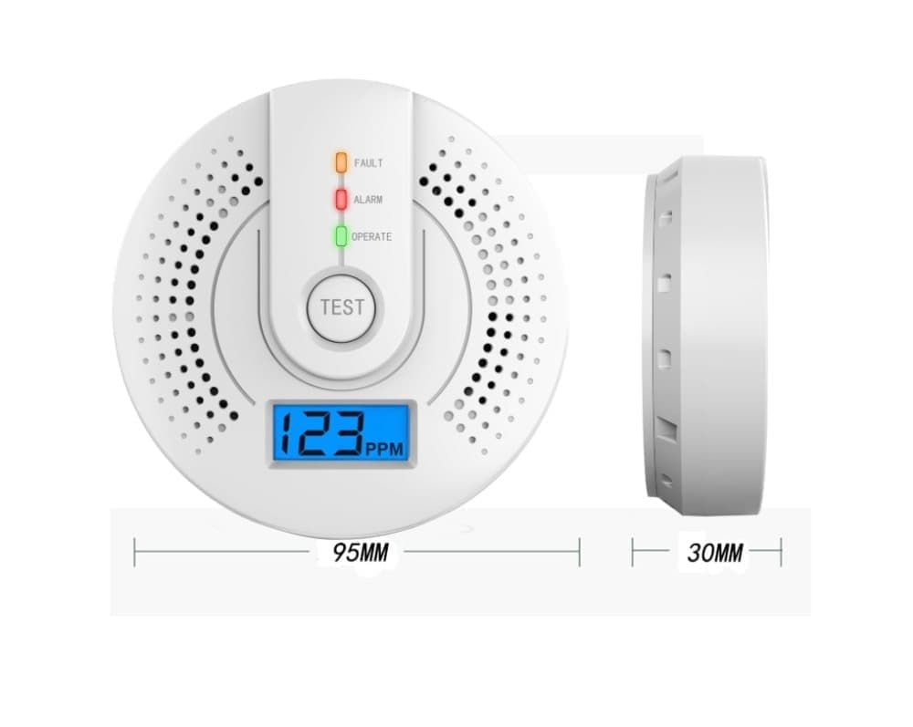Portable CO Detector with LCD Display and Loud Alarm for Home Caravan and Travel