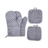 Heat-Resistant Oven Mitts & Grill Gloves, Anti-Slip Kitchen Potholders Up to 300°C for Cooking and Baking, Gray
