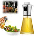 Stainless Steel and Glass Oil Spray Bottle 200 ml, Conical Design for Cooking Grilling Baking