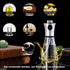 Stainless Steel and Glass Oil Spray Bottle 200 ml, Conical Design for Cooking Grilling Baking
