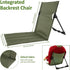 Foldable Beach Chair with Storage Bag, Collapsible Sun Lounger, Padded Lightweight Camping Chair, Green