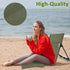 Foldable Beach Chair with Storage Bag, Collapsible Sun Lounger, Padded Lightweight Camping Chair, Green