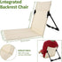 Foldable Beach Chair with Storage Bag, Collapsible Sun Lounger, Lightweight Camping Chair, Beige