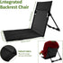 Foldable Beach Chair with Storage Bag, Collapsible Sun Lounger, Lightweight Camping Chair, Black