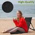 Foldable Beach Chair with Storage Bag, Collapsible Sun Lounger, Lightweight Camping Chair, Black