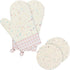 Heat-Resistant Oven Mitts and Grill Gloves Anti-Slip for Kitchen Cooking Baking, White