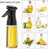 1PC Oil Spray 220 ml, BPA-free Glass Bottle for Cooking & Grilling, Even Spray, Compatible with Oil and Vinegar, Black