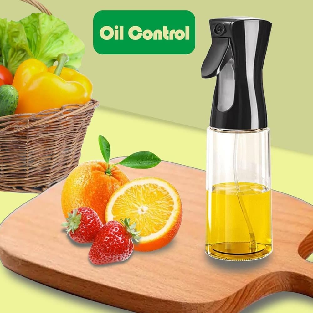 Oil Spray 220 ml, BPA-free Glass Bottle with Even Spray for Cooking & Grilling, Compatible with Oil and Vinegar, White, 1PC