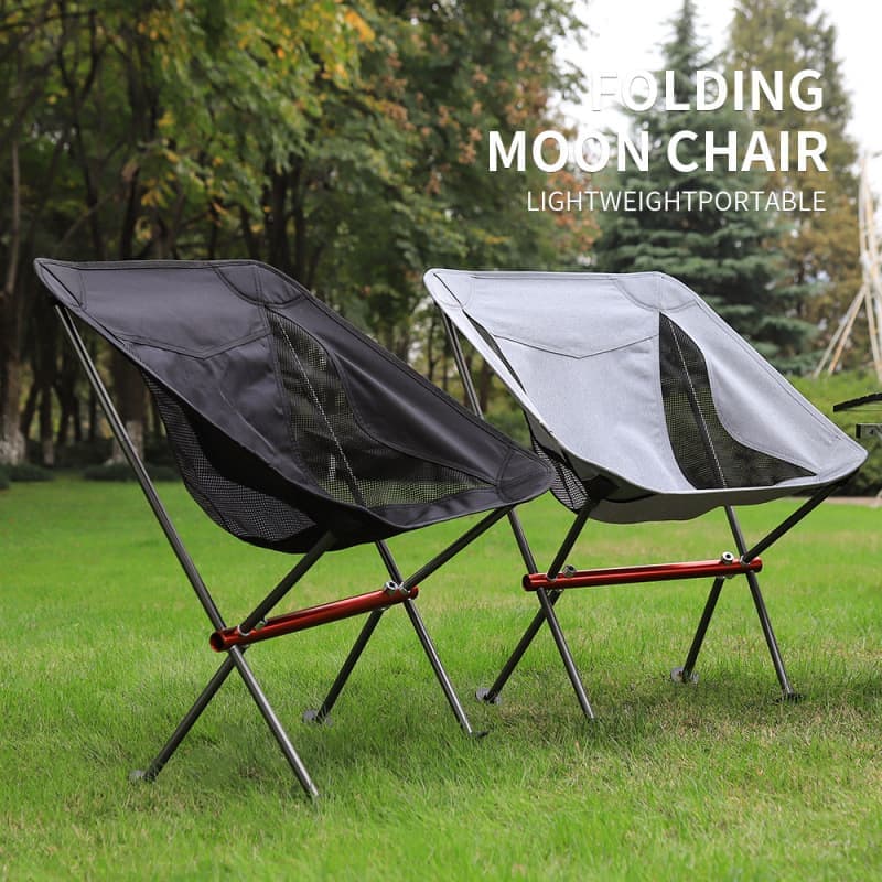 1 Pack Lightweight Folding Camping Chair with Carry Bag, Padded Collapsible Sun Chair for Hiking, Gray, Aluminum