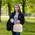 Insulated Lunch Bag Portable Small Reusable Cooler Bag for Food Office Gym Beach Travel, White