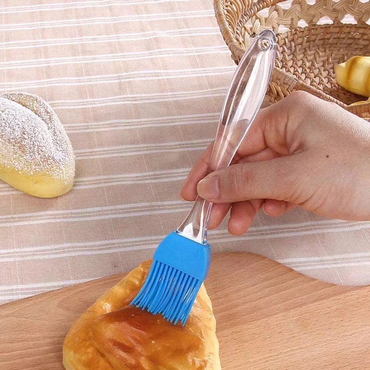 Silicone Pastry Brush | Garnishing Brush | Grilling Brush | Cooking Brush | Food Brush | Kitchen Brush | Detachable Top | Blue