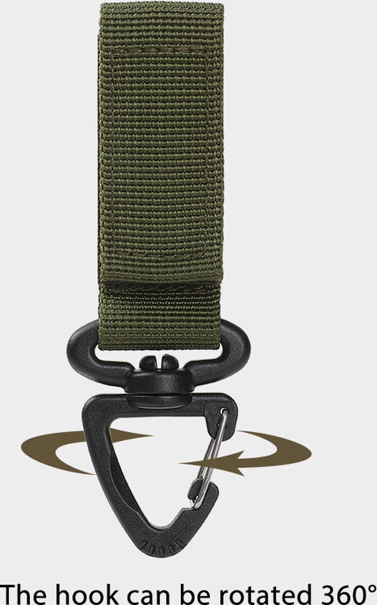 Bottle Hanger | Swivel Buckle | Nylon Outdoor Buckle | Camping Accessory | Carabiner Keychain | Green