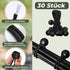 30 elastic cords, 10 cm long - with ball joints - black - sturdy rubber tensioners - for securing tarpaulins, camping tents, luggage cables, and awnings.