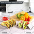 Taco Holder with 3 Compartments - Set of 2 - Stainless Steel - Taco Holder - Tortilla Holder - Tortilla Stand - Taco Rack - Taco and Tortilla Rack - Oven Safe - For 6 Tacos - Serving Dishes - Cooking & Dining - Cookware