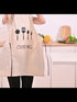 Kitchen Apron - 2 Pieces - Professional Cooking Apron - For Ladies and Gentlemen - Hospitality Apron - Easily Adjustable - Pottery Apron - Painting Apron - Crafts - For Men's Workshop - Denim Apron - Bartenders - Carpenter's Apron - Barbecue Aprons - Kitc