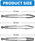 Meat Tongs - Set of 3 - Kitchen Tongs - Spaghetti Tongs - Pasta Tongs - Serving Tongs - Cooking Tongs - With Support Feet and Hanging Holes - Salad Tongs - Asparagus Tongs - BBQ Tongs - BBQ Accessories - Stainless Steel and Silicone - Kitchen Utensils - F