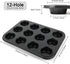 Muffin Pan - 12 Muffins - Cupcakes - Cupcake Molds - BPA Free - Non-Stick - Cooking & Baking - Reusable - Baking Pans - Oven Safe - Black