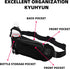Waist Bag with Bottle Holder - Hiking Waist Bag with Bottle Holder - Outdoor Pouch Bag with Water Bottle / Bib Holder - Ideal for Festivals or Vacations - Multifunctional Strap - Adjustable - For Hiking, Dog Walks, Outdoor Activities - Black