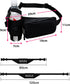 Waist Bag with Bottle Holder - Hiking Waist Bag with Bottle Holder - Outdoor Pouch Bag with Water Bottle / Bib Holder - Ideal for Festivals or Vacations - Multifunctional Strap - Adjustable - For Hiking, Dog Walks, Outdoor Activities - Black