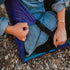 Outdoor Seat Cushions - Foldable Seat Cushion With Backrest - Outdoor Foldable Seat Cushion - Legless Chair Beach Backrest Chair - For Stadium Outdoor Camping Fishing Beach - 42x40 Cm - Blue - 1 Piece
