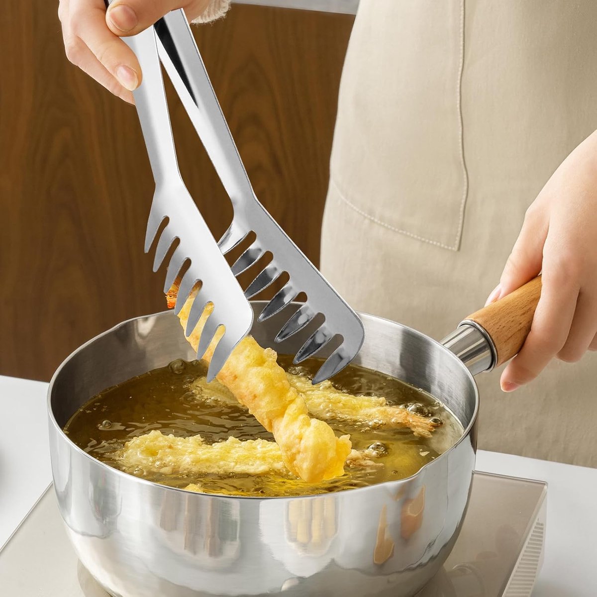 Spaghetti tongs - Kitchen tongs - Pasta tongs - Serving tongs - Spaghetti tongs - Pasta tongs - Stainless steel - Salad tongs - Universal tongs for cooking pasta, spaghetti, salads