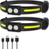 2x LED headlamp - Rechargeable LED Headlamp - head light - rechargeable headlamp - Work light - War emergency kit - for adults running, camping, safety helmet