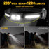 2x LED headlamp - Rechargeable LED Headlamp - head light - rechargeable headlamp - Work light - War emergency kit - for adults running, camping, safety helmet