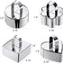 4 pieces - stainless steel - dessert rings - cake rings - with handle - molds - for baking and cooking cakes, mousses, and desserts - 8*3.8 cm - silver - square, round, heart shape, flower shape