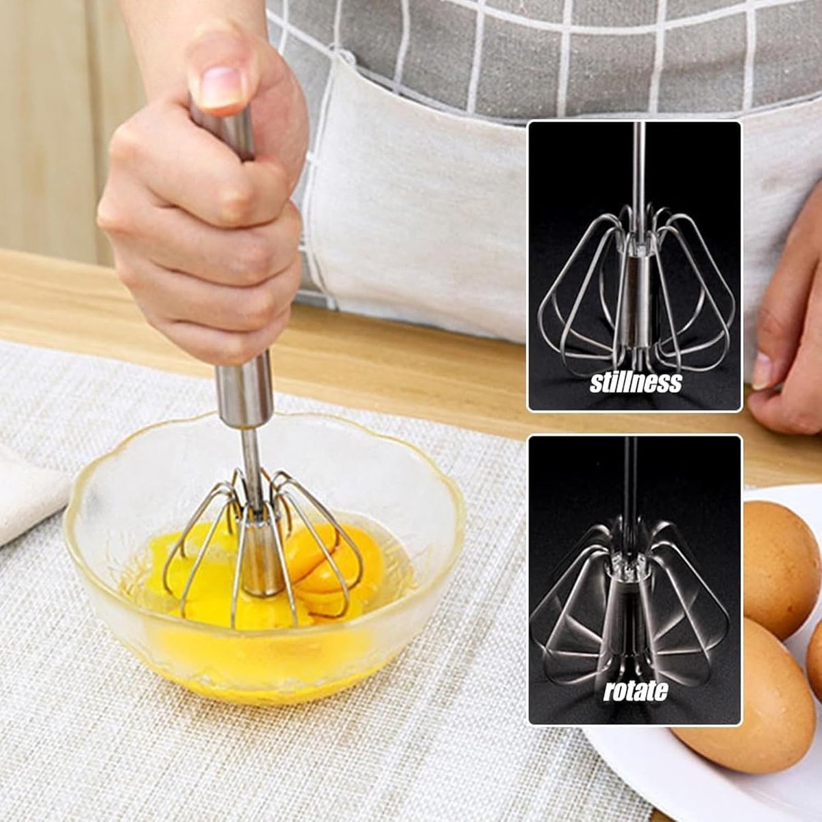 Hand mixer - 12 inch - Semi-automatic beater - Whisk - Beater - Egg whisk - Whipping cream whisk - Kitchen aid - for cooking and baking - Milk frother - Kitchen utensils - for kitchen