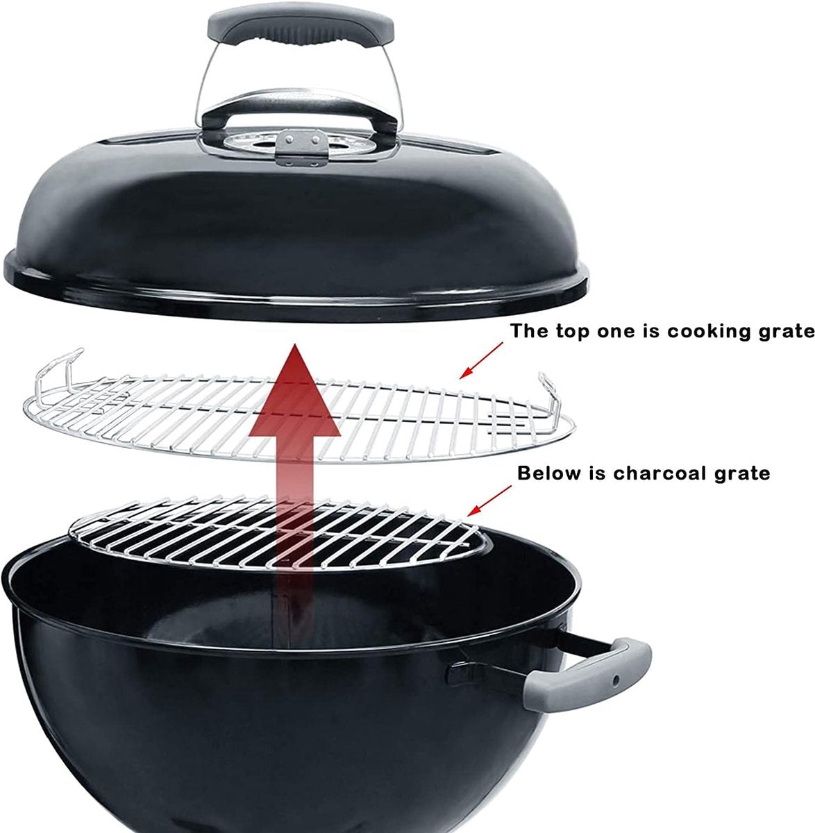 34cm Dia replacement cooking grates - Grill grate for charcoal barbecue - Replacement part for 34 cm charcoal grills