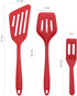 3 pieces - spatula - silicone spatula set - silicone cooking spatula - heat-resistant non-stick spatula - kitchen utensils - for baking and stirring - red