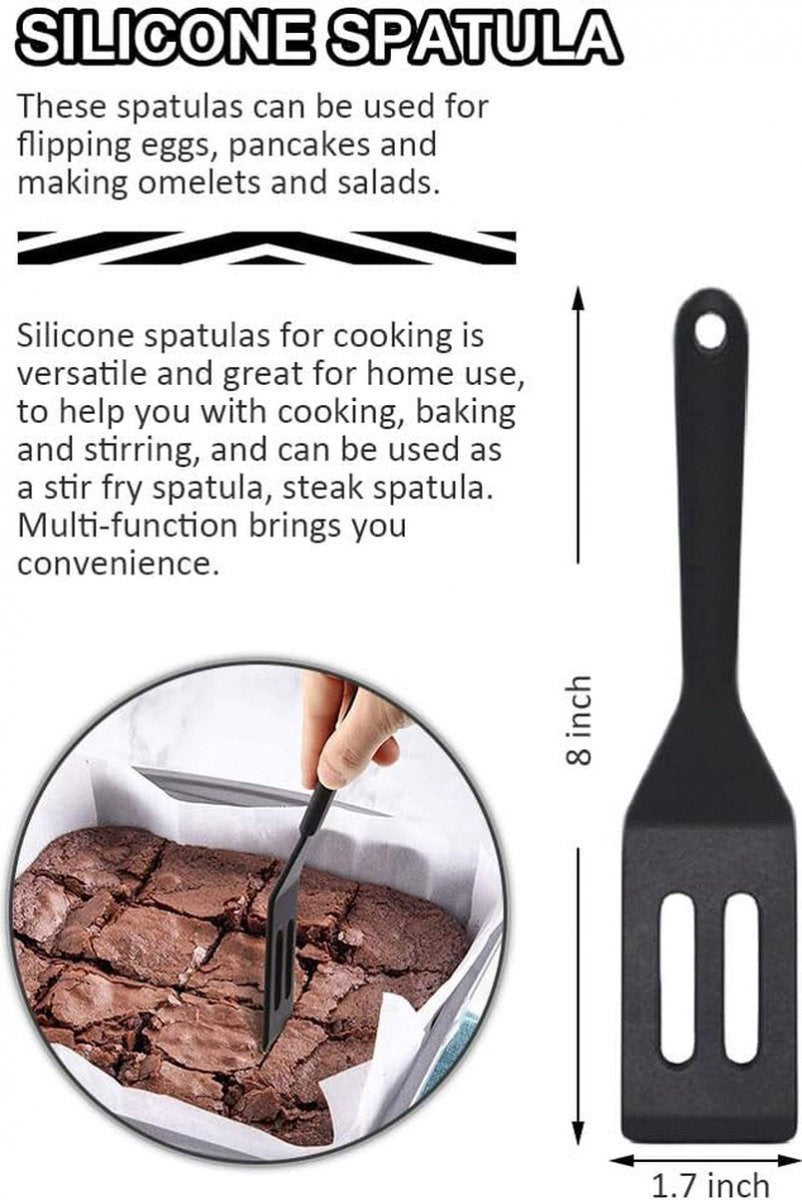Spatulas - 3 pieces - Spatula Silicone - BPA free - Non-stick coating Silicone Cooking Utensil Set, Slotted spatula, heat resistant spatula, fish spatula, spatula kitchen utensils, for coated pots - Non-stick